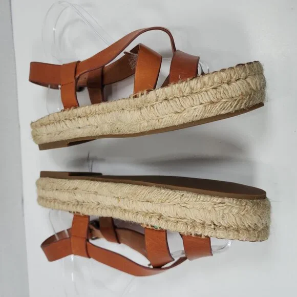 Madewell Malia Asymmetrical Espadrille women strappy Leather Sandals Size 8 - Picture 12 of 14